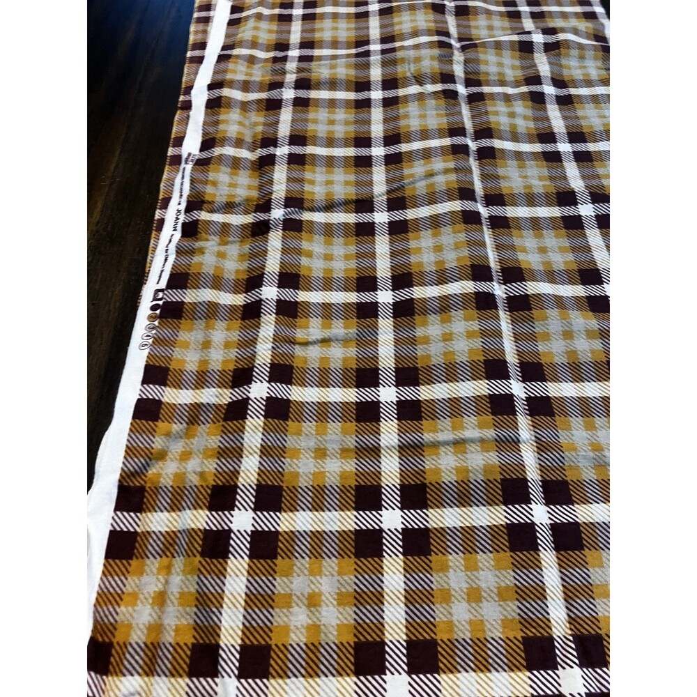 3 yards Cotton FLANNEL JoAnn Snuggle fabric fall plaid brown white orange